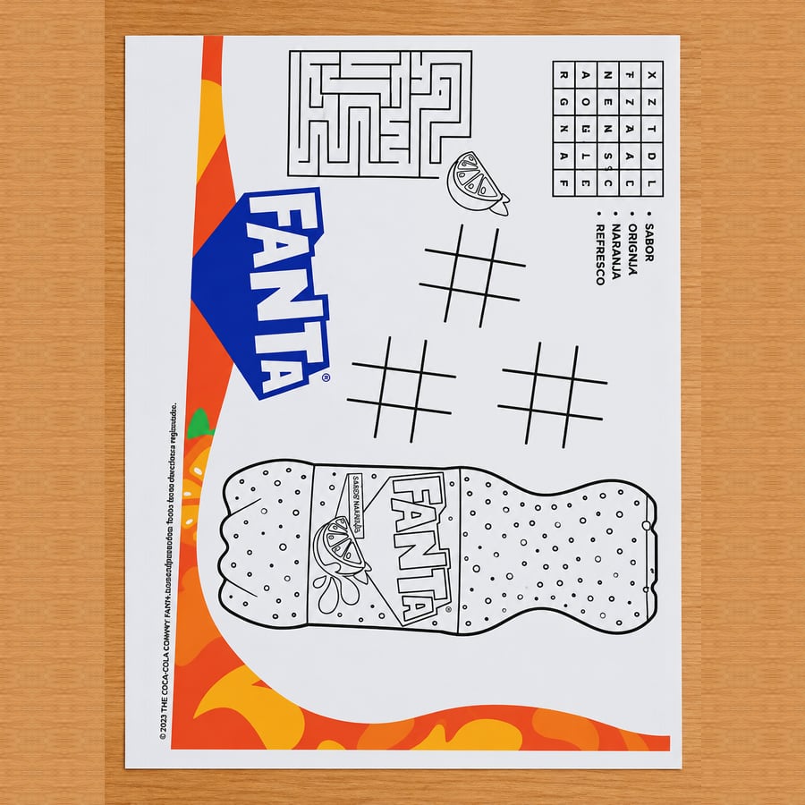 Individual para colorear Fanta